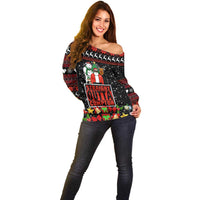 Christmas Straight Outta Gangsta Claus Off Shoulder Sweater Xmas Holiday Patterns - Wonder Print Shop