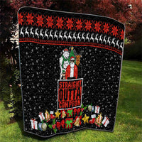 Christmas Straight Outta Gangsta Claus Quilt Xmas Holiday Patterns - Wonder Print Shop