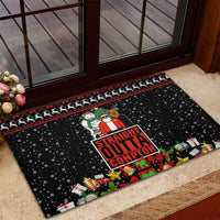 Christmas Straight Outta Gangsta Claus Rubber Doormat Xmas Holiday Patterns - Wonder Print Shop