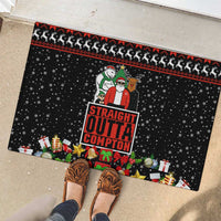 Christmas Straight Outta Gangsta Claus Rubber Doormat Xmas Holiday Patterns - Wonder Print Shop