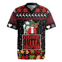 Christmas Straight Outta Gangsta Claus Rugby Jersey Xmas Holiday Patterns - Wonder Print Shop