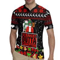 Christmas Straight Outta Gangsta Claus Rugby Jersey Xmas Holiday Patterns - Wonder Print Shop