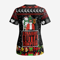 Christmas Straight Outta Gangsta Claus Scrub Top Xmas Holiday Patterns - Wonder Print Shop