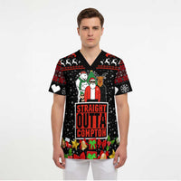 Christmas Straight Outta Gangsta Claus Scrub Top Xmas Holiday Patterns - Wonder Print Shop