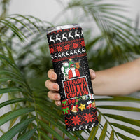 Christmas Straight Outta Gangsta Claus Skinny Tumbler Xmas Holiday Patterns - Wonder Print Shop