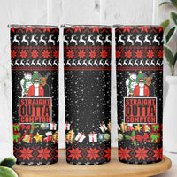 Christmas Straight Outta Gangsta Claus Skinny Tumbler Xmas Holiday Patterns - Wonder Print Shop