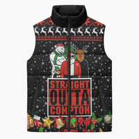 Christmas Straight Outta Gangsta Claus Sleeveless Puffer Jacket Xmas Holiday Patterns - Wonder Print Shop