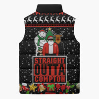Christmas Straight Outta Gangsta Claus Sleeveless Puffer Jacket Xmas Holiday Patterns - Wonder Print Shop