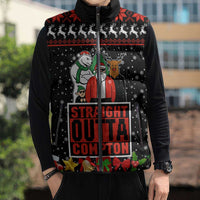 Christmas Straight Outta Gangsta Claus Sleeveless Puffer Jacket Xmas Holiday Patterns - Wonder Print Shop