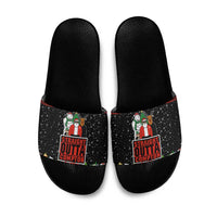 Christmas Straight Outta Gangsta Claus Slide Sandals Xmas Holiday Patterns - Wonder Print Shop