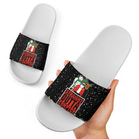 Christmas Straight Outta Gangsta Claus Slide Sandals Xmas Holiday Patterns - Wonder Print Shop