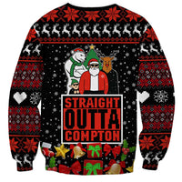 Christmas Straight Outta Gangsta Claus Sweatshirt Xmas Holiday Patterns - Wonder Print Shop