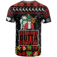 Christmas Straight Outta Gangsta Claus T Shirt Xmas Holiday Patterns - Wonder Print Shop