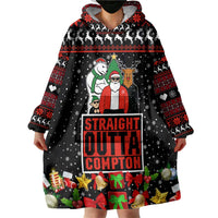 Christmas Straight Outta Gangsta Claus Wearable Blanket Hoodie Xmas Holiday Patterns - Wonder Print Shop