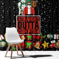 Christmas Straight Outta Gangsta Claus Window Curtain Xmas Holiday Patterns - Wonder Print Shop