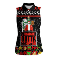 Christmas Straight Outta Gangsta Claus Women Sleeveless Polo Shirt Xmas Holiday Patterns - Wonder Print Shop
