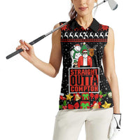 Christmas Straight Outta Gangsta Claus Women Sleeveless Polo Shirt Xmas Holiday Patterns - Wonder Print Shop