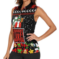 Christmas Straight Outta Gangsta Claus Women Sleeveless Polo Shirt Xmas Holiday Patterns - Wonder Print Shop