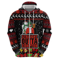 Christmas Straight Outta Gangsta Claus Zip Hoodie Xmas Holiday Patterns - Wonder Print Shop