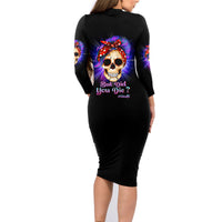 But Did You Die Mom Life Purple Messy Bun Family Matching Long Sleeve Bodycon Dress and Hawaiian Shirt - Wonder Print Shop