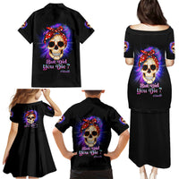 But Did You Die Mom Life Purple Messy Bun Family Matching Puletasi Dress and Hawaiian Shirt - Wonder Print Shop