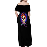 But Did You Die Mom Life Purple Messy Bun Off Shoulder Maxi Dress - Wonder Print Shop
