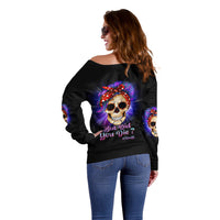 But Did You Die Mom Life Purple Messy Bun Off Shoulder Sweater - Wonder Print Shop