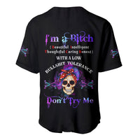I'm A B Don't Try Me - Bullshit Tolerange Baseball Jersey - Wonder Print Shop