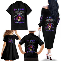 I'm A B Don't Try Me - Bullshit Tolerange Family Matching Off Shoulder Long Sleeve Dress and Hawaiian Shirt - Wonder Print Shop