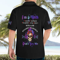 I'm A B Don't Try Me - Bullshit Tolerange Hawaiian Shirt - Wonder Print Shop