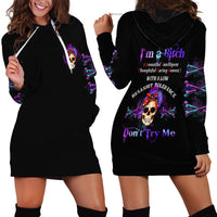 I'm A B Don't Try Me - Bullshit Tolerange Hoodie Dress - Wonder Print Shop
