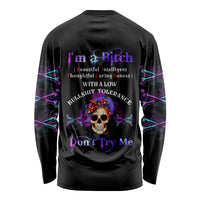 I'm A B Don't Try Me - Bullshit Tolerange Long Sleeve Shirt - Wonder Print Shop