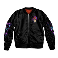 I'm A B Don't Try Me - Bullshit Tolerange Sleeve Zip Bomber Jacket - Wonder Print Shop