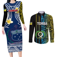 Warning Kinda Crazy Messy Bun Skull Couples Matching Long Sleeve Bodycon Dress and Long Sleeve Button Shirt - Wonder Print Shop