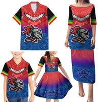 Warning Kinda Crazy Messy Bun Skull Family Matching Puletasi Dress and Hawaiian Shirt - Wonder Print Shop