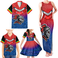 Warning Kinda Crazy Messy Bun Skull Family Matching Tank Maxi Dress and Hawaiian Shirt - Wonder Print Shop