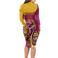 Warning Kinda Crazy Messy Bun Skull Long Sleeve Bodycon Dress - Wonder Print Shop