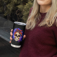 Warning Kinda Crazy Messy Bun Skull Tumbler Cup - Wonder Print Shop
