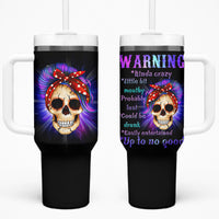 Warning Kinda Crazy Messy Bun Skull Tumbler With Handle - Wonder Print Shop