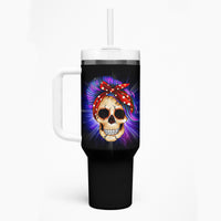 Warning Kinda Crazy Messy Bun Skull Tumbler With Handle - Wonder Print Shop