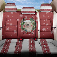 Golden Retriever Christmas Back Car Seat Cover with Santa Hat Wreath and Snowflake Design - Wonder Print Shop
