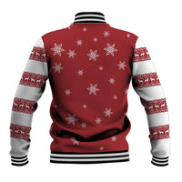 Golden Retriever Christmas Baseball Jacket with Santa Hat Wreath and Snowflake Design - Wonder Print Shop