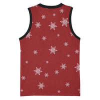 Golden Retriever Christmas Basketball Jersey with Santa Hat Wreath and Snowflake Design - Wonder Print Shop