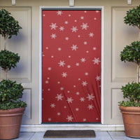 Golden Retriever Christmas Door Cover with Santa Hat Wreath and Snowflake Design - Wonder Print Shop