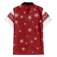Golden Retriever Christmas Family Matching Puletasi and Hawaiian Shirt with Santa Hat Wreath and Snowflake Design - Wonder Print Shop