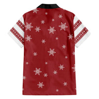 Golden Retriever Christmas Hawaiian Shirt with Santa Hat Wreath and Snowflake Design - Wonder Print Shop