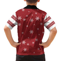 Golden Retriever Christmas Hawaiian Shirt with Santa Hat Wreath and Snowflake Design - Wonder Print Shop