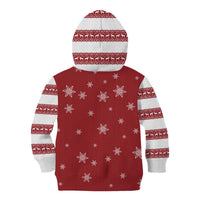 Golden Retriever Christmas Kid Hoodie with Santa Hat Wreath and Snowflake Design - Wonder Print Shop