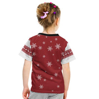 Golden Retriever Christmas Kid T Shirt with Santa Hat Wreath and Snowflake Design - Wonder Print Shop