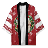 Golden Retriever Christmas Kimono with Santa Hat Wreath and Snowflake Design - Wonder Print Shop